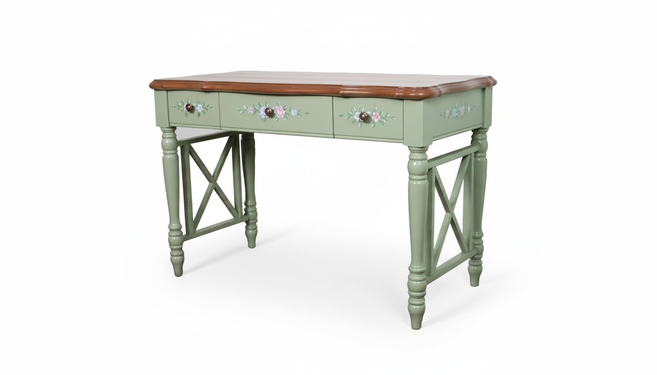 Desk real wood furniture classic table office tables country style consoles