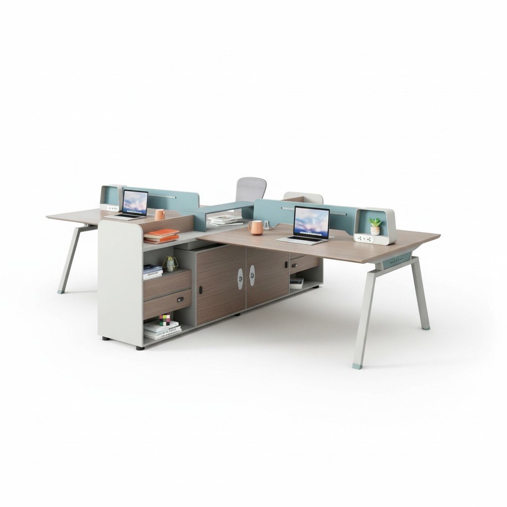 Desk system office table workstation co-working table island team workspace