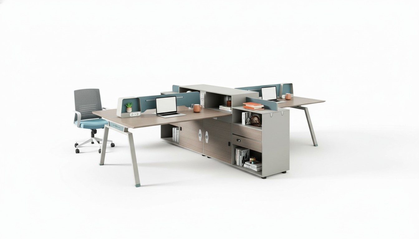 Desk system teamwork workplace office table workstation co-working table island