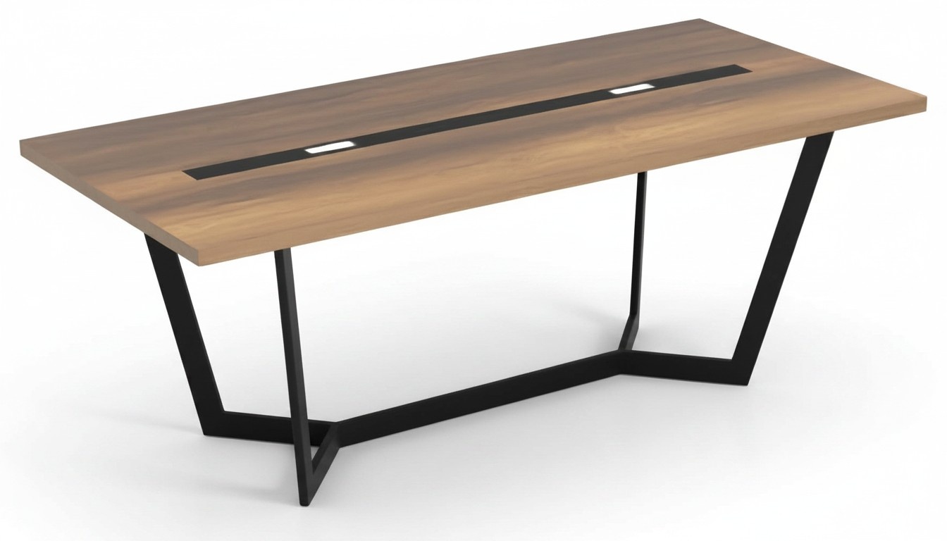 Desk Office Table Wood Wooden Furniture Brown Rectangular Workspace