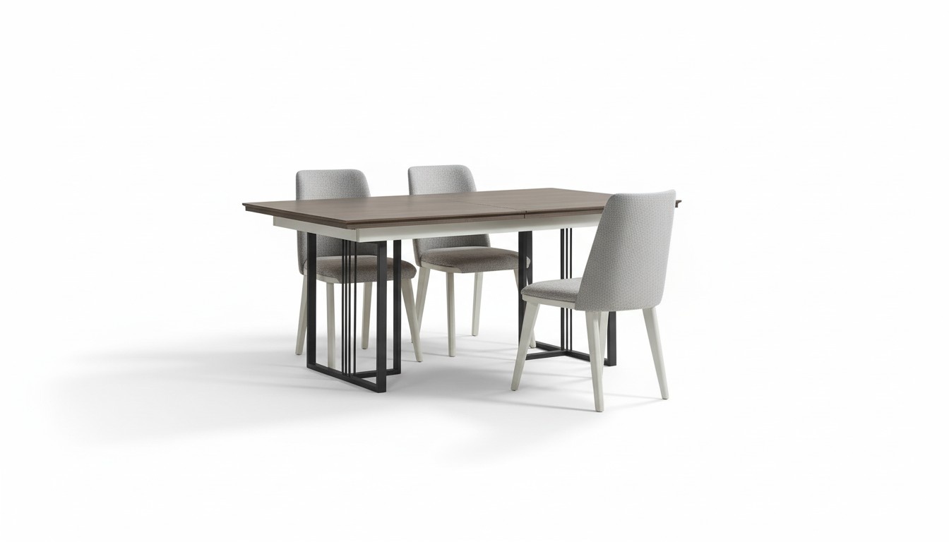 Dining area group white dining room dining table chairs 7 pcs wood