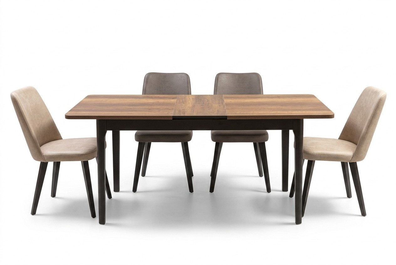 Dining group dining room set 5-piece dining table + 4x chairs wooden furniture luxury furnishings