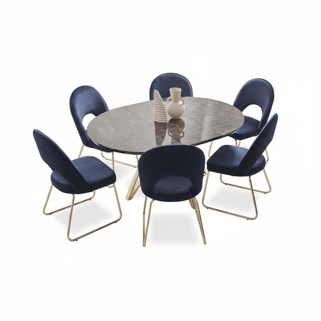 Dining group modern chairs table 7-piece dining table 6 x chairs dining room set