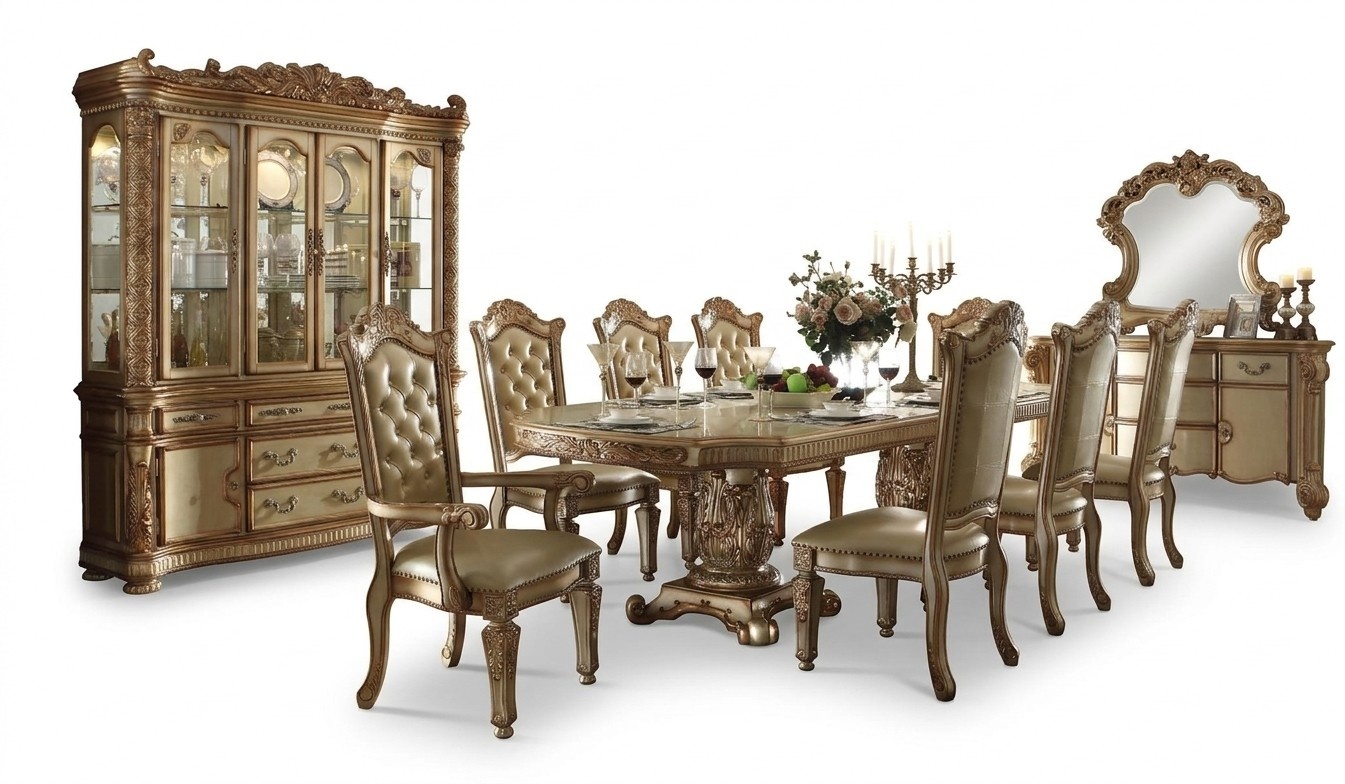 Dining Room 8 Armchairs 9pcs Set Classic Set Dining Table Chair Group Baroque