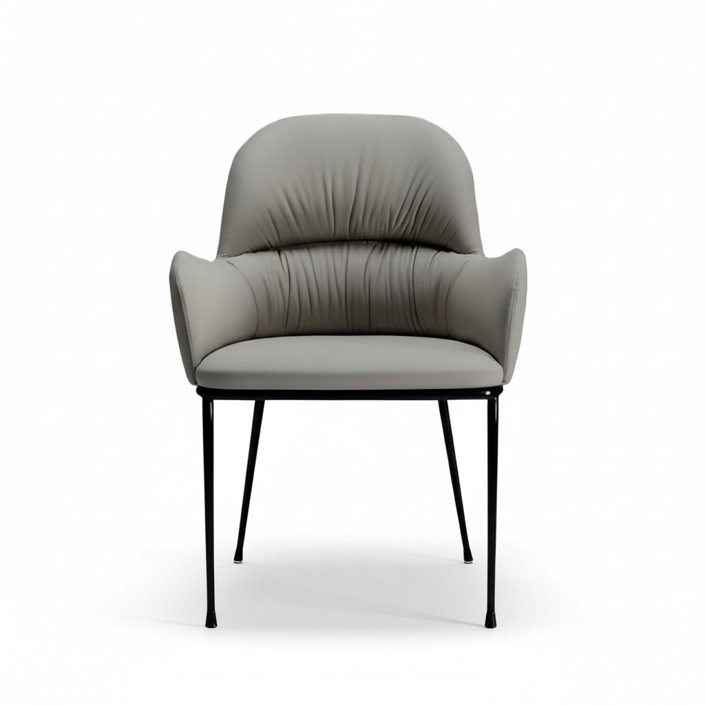 Dining chair, kitchen chair, armchair, wood, fabric, modern, beige.