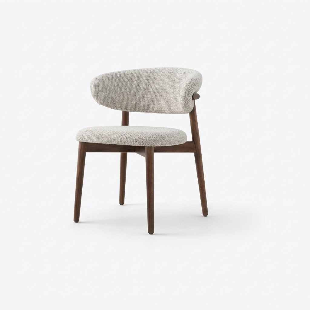 Dining Chair Chair Kitchen Chair Armchair Wood Fabric Modern Grey Chair