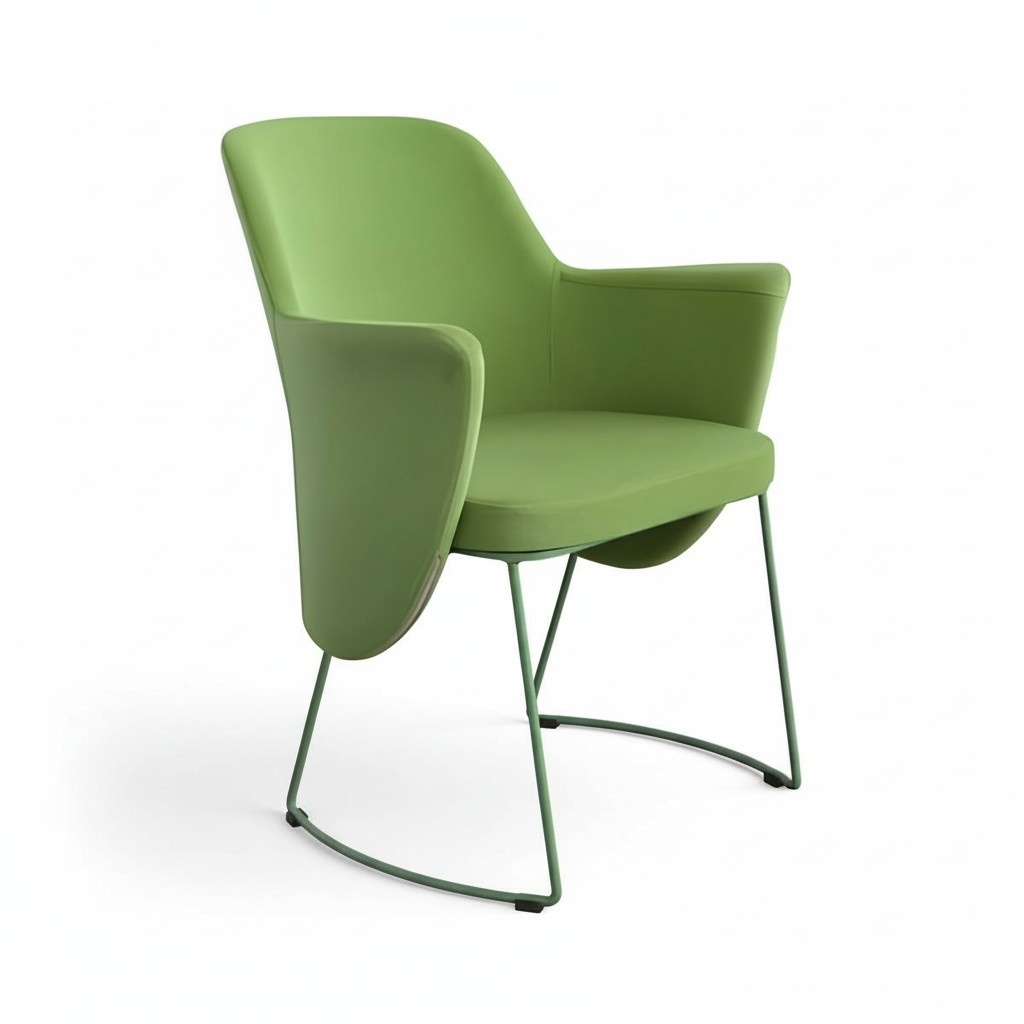 Dining room chair kitchen chair armchair seater fabric modern wood green new
