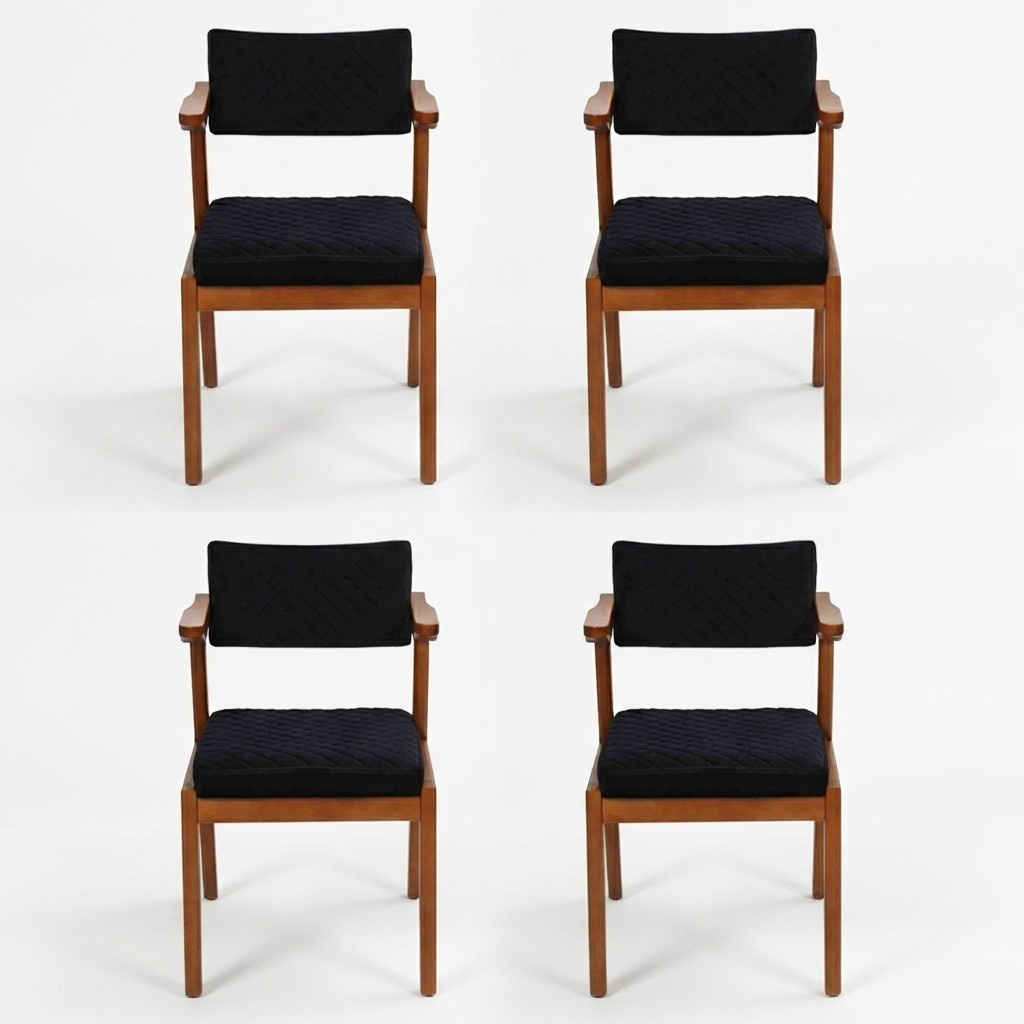 Dining Room Chair Modern Wooden Furniture 4x Chairs Black Luxury Design Furnishing