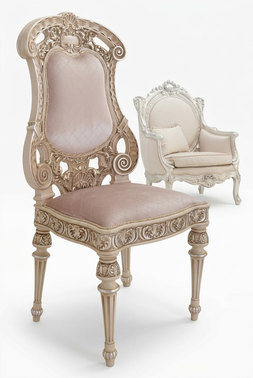 Dining Chairs Wood Luxury Armchair Chair White Living Room Italian Furniture New