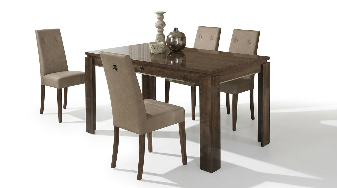 Dining Room Dining Table 4x Chair Set Kitchen Chairs Group Table New Set 5pcs.