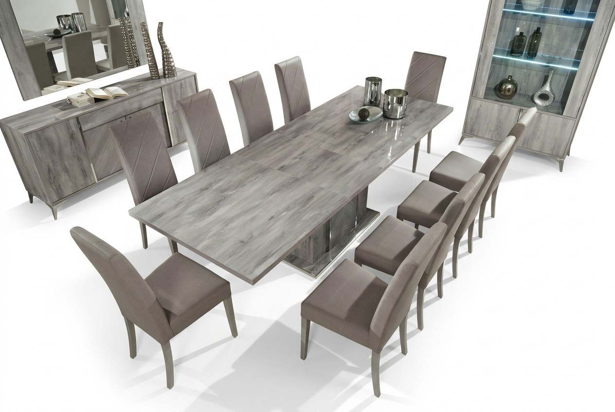 Dining Room Dining Table Chair Group Tables Wooden Set Table Modern New Set 9pcs.