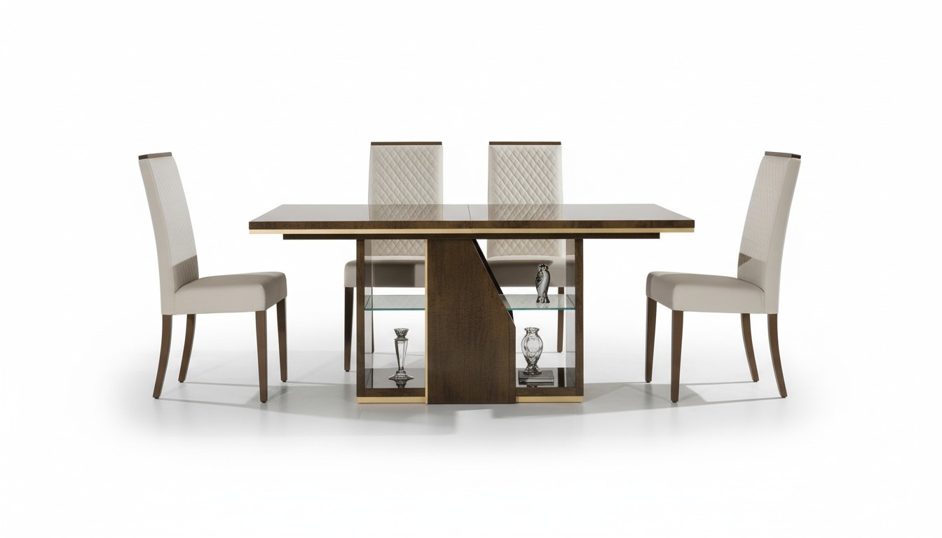 Dining Room Dining Table Chair Wood Chairs Table Group Set Modern New Set 5pcs.