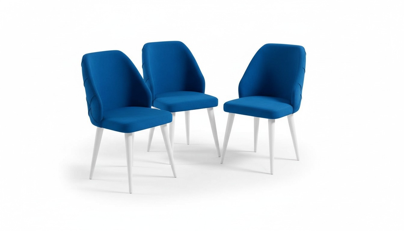 Dining room furniture 4x chairs luxury designer furnishings blue