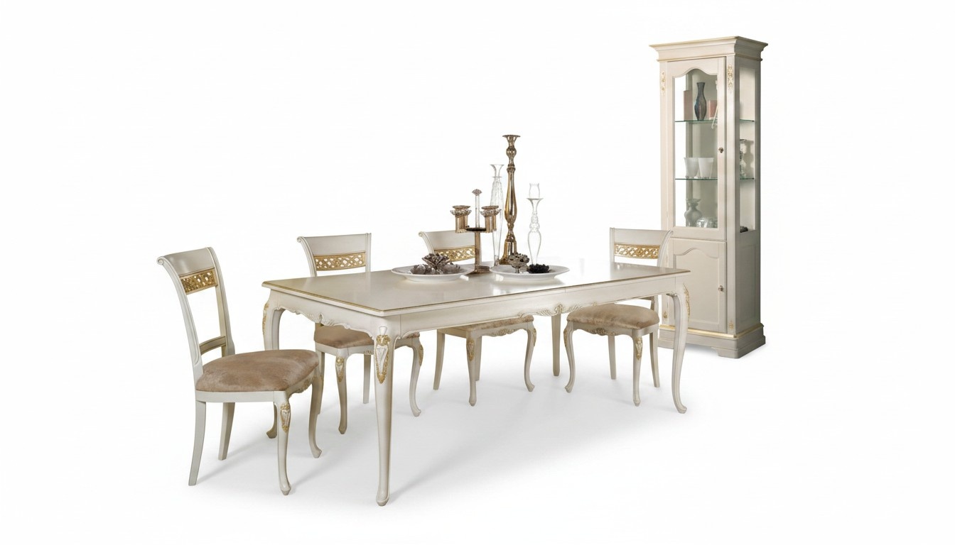 Dining room set 5 pieces dining table 4 chairs modern Italian furniture luxurious new