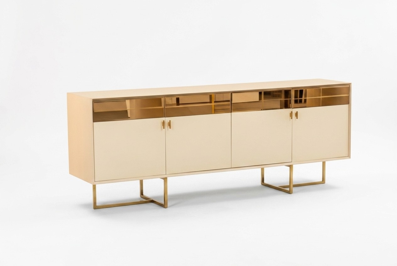 Dining Room Golden Sideboard Luxurious Kitchen Cabinet Stylish Sideboard