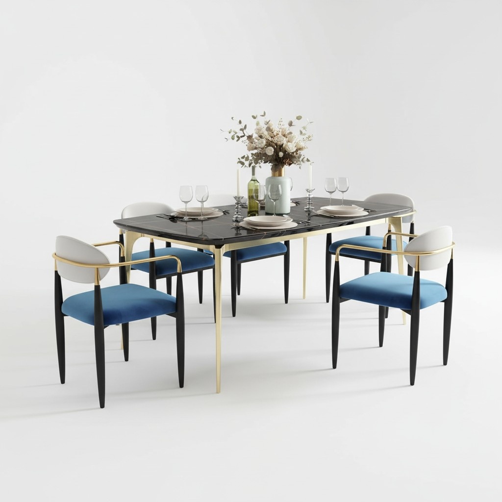 Dining room group complete set 7-piece table luxury wood furniture new