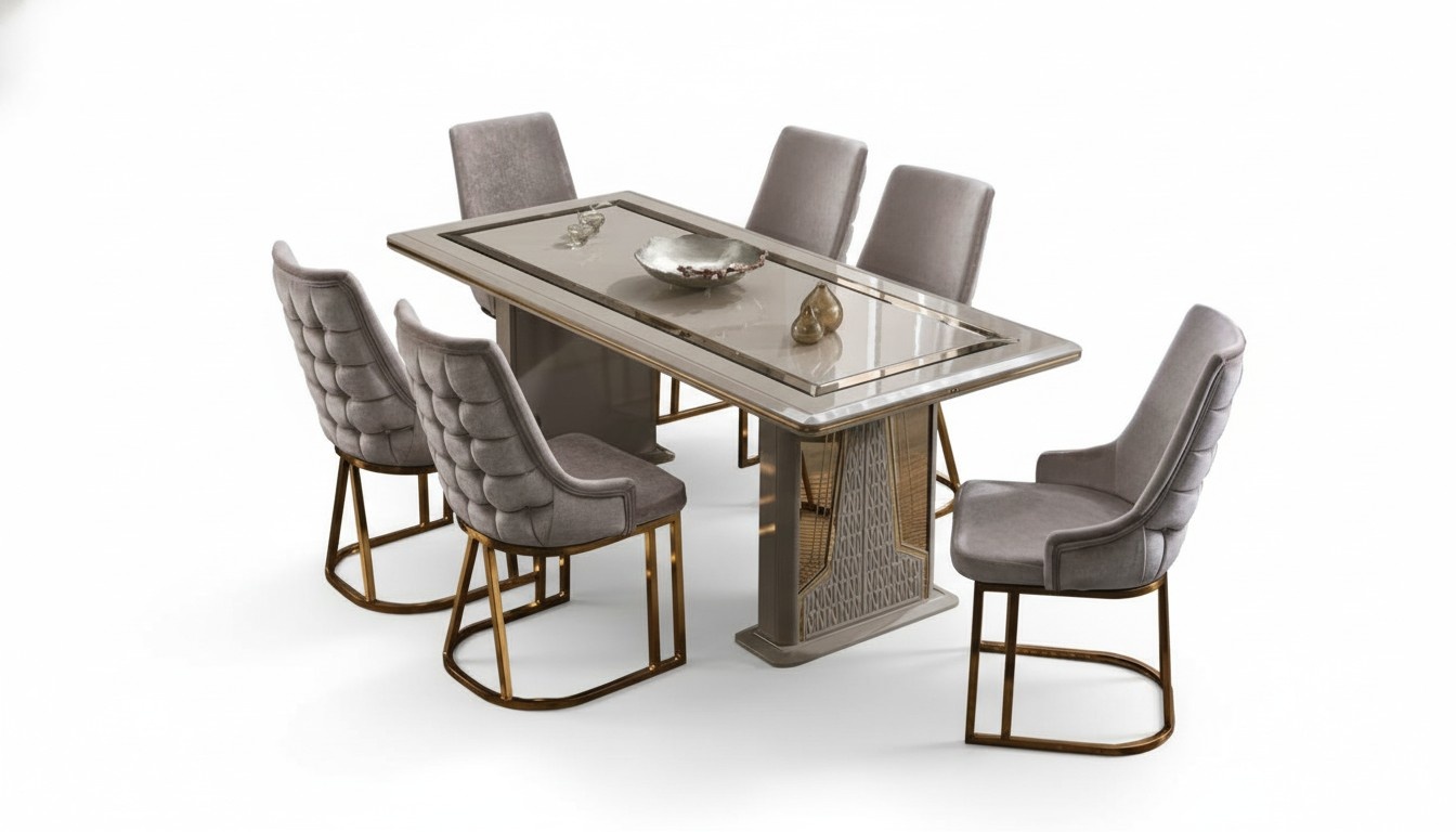 Dining Room Set Complete Dining Group Dining Set Chairs Armchair 5-piece.