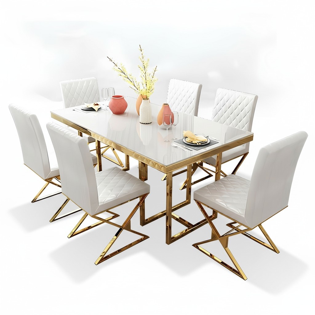 Dining room set dining table 6x chair sets table group 7 pieces. Completely