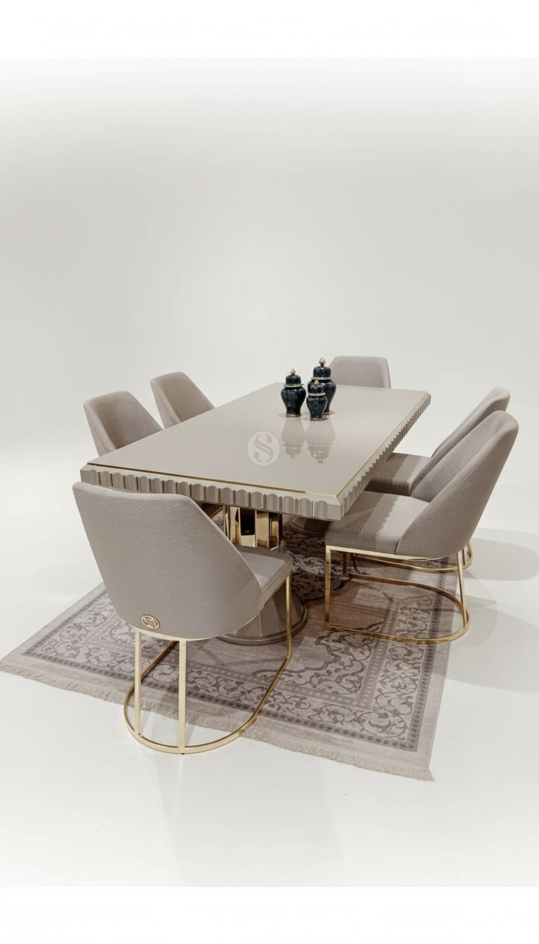 Dining Room Set Table 6x Chairs Design Modern Furniture Luxury Dining Table