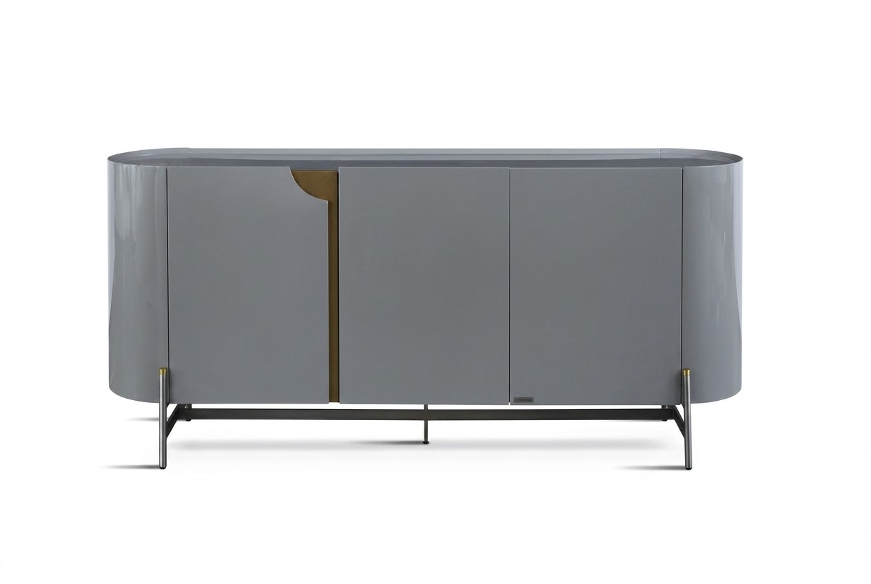Dining room sideboard grey luxury style modern design furniture wooden chest of drawers