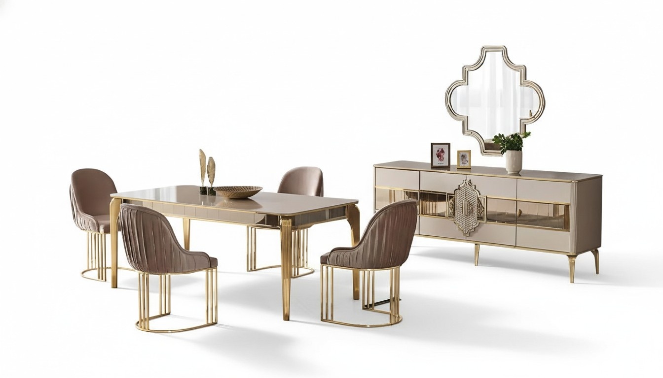 Dining table dining group table and chairs set dining set 9 pieces.