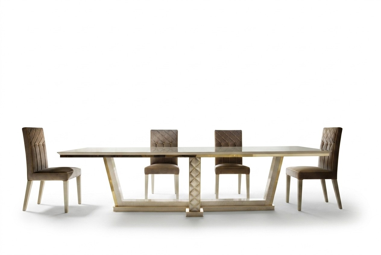 Dining room set of rectangular table & 4x chairs in art nouveau italian furniture arredoclassic™