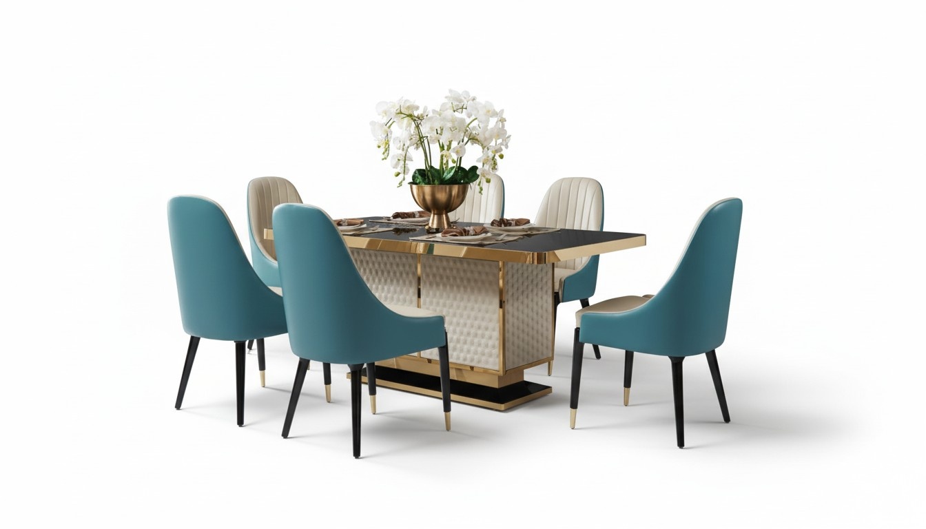 Dining Table 6x Chairs Chair Dining Set Modern Furniture Table Tables New