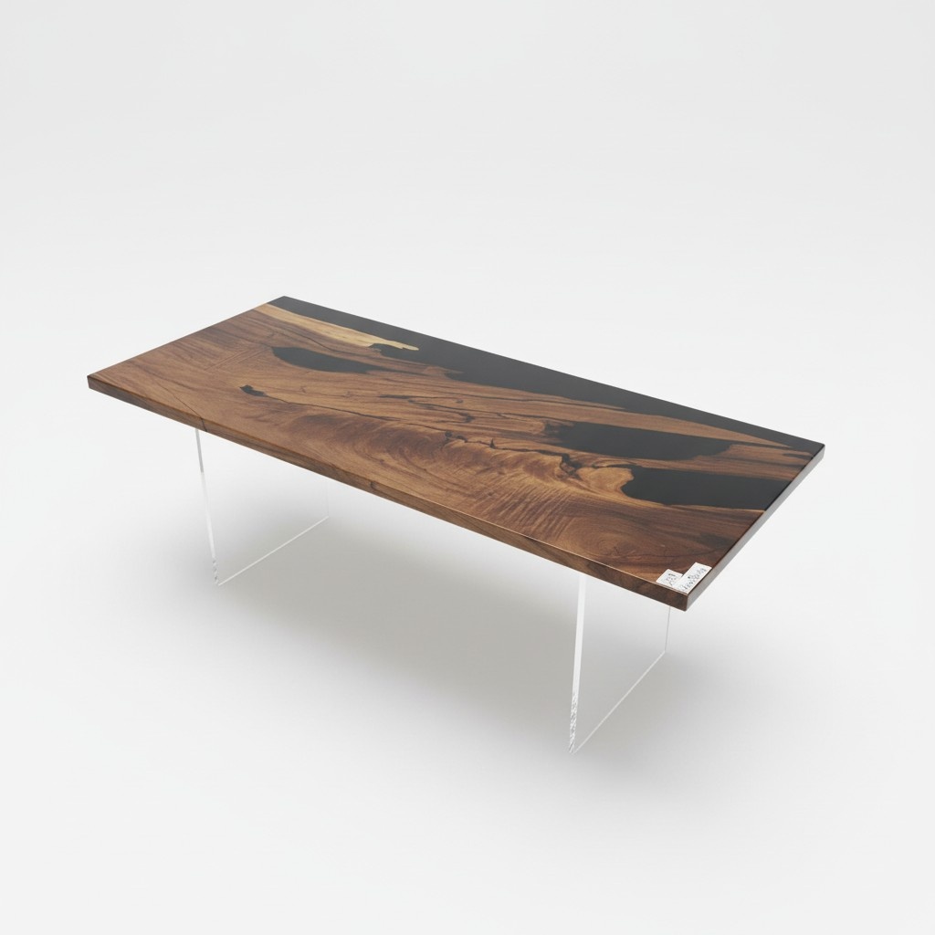 Dining Table Black River Table Real Wood River Table 221x91cm Tables Epoxy New