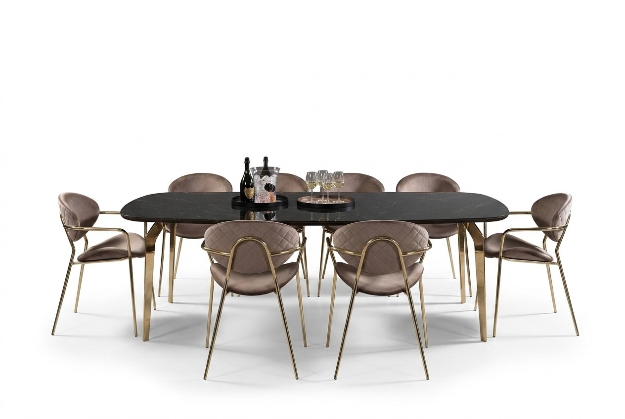 Dining table design furniture Italy luxury dining room table dining tables marble stainless steel