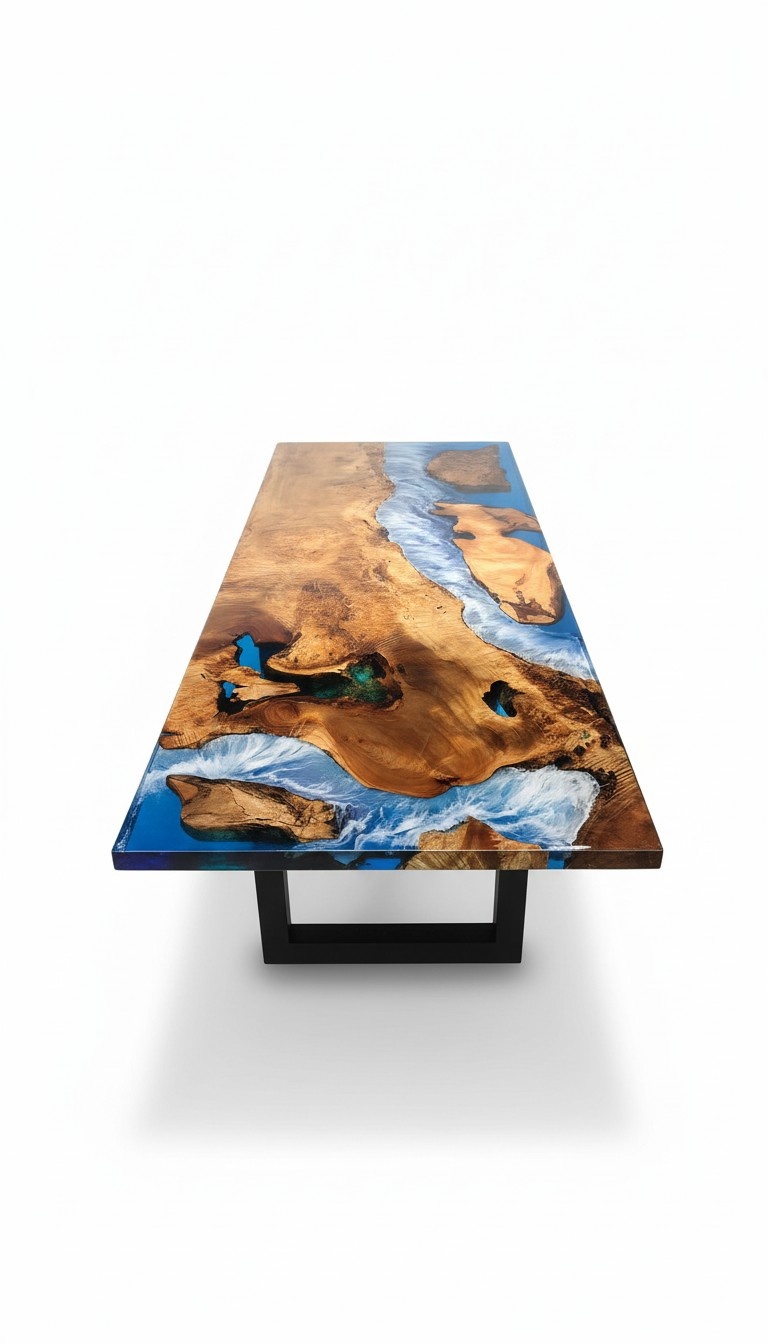 Dining table design table resin Modern tables sea river furniture 220x90 epoxy ocean