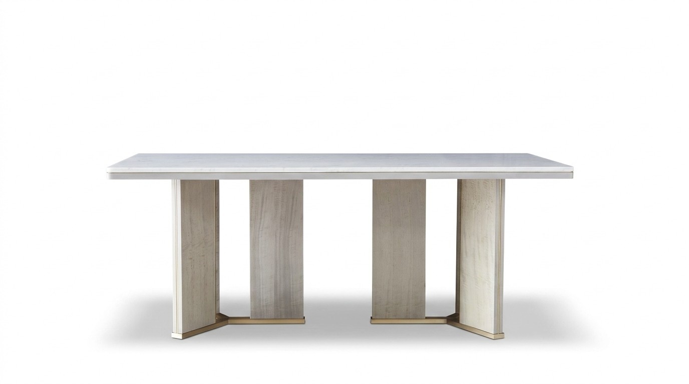 Modern style made of real wooden rectangular dining table italian furniture stainless steel, 200x100cm