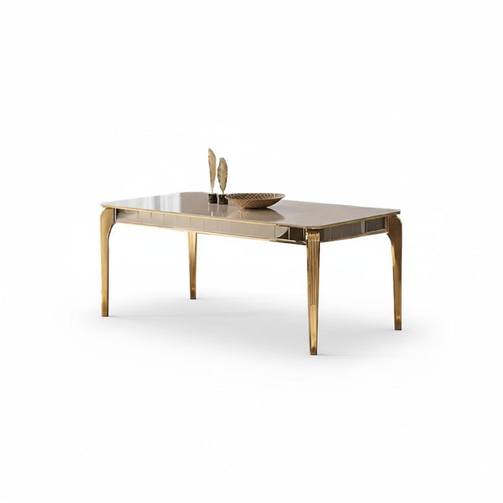 Dining table luxury table metal gold dining room modern