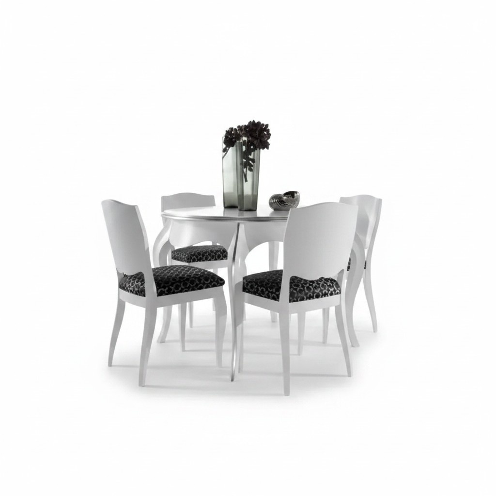 Dining Room Dining Table Wood White Round Table Classic Italian Furniture Tables New