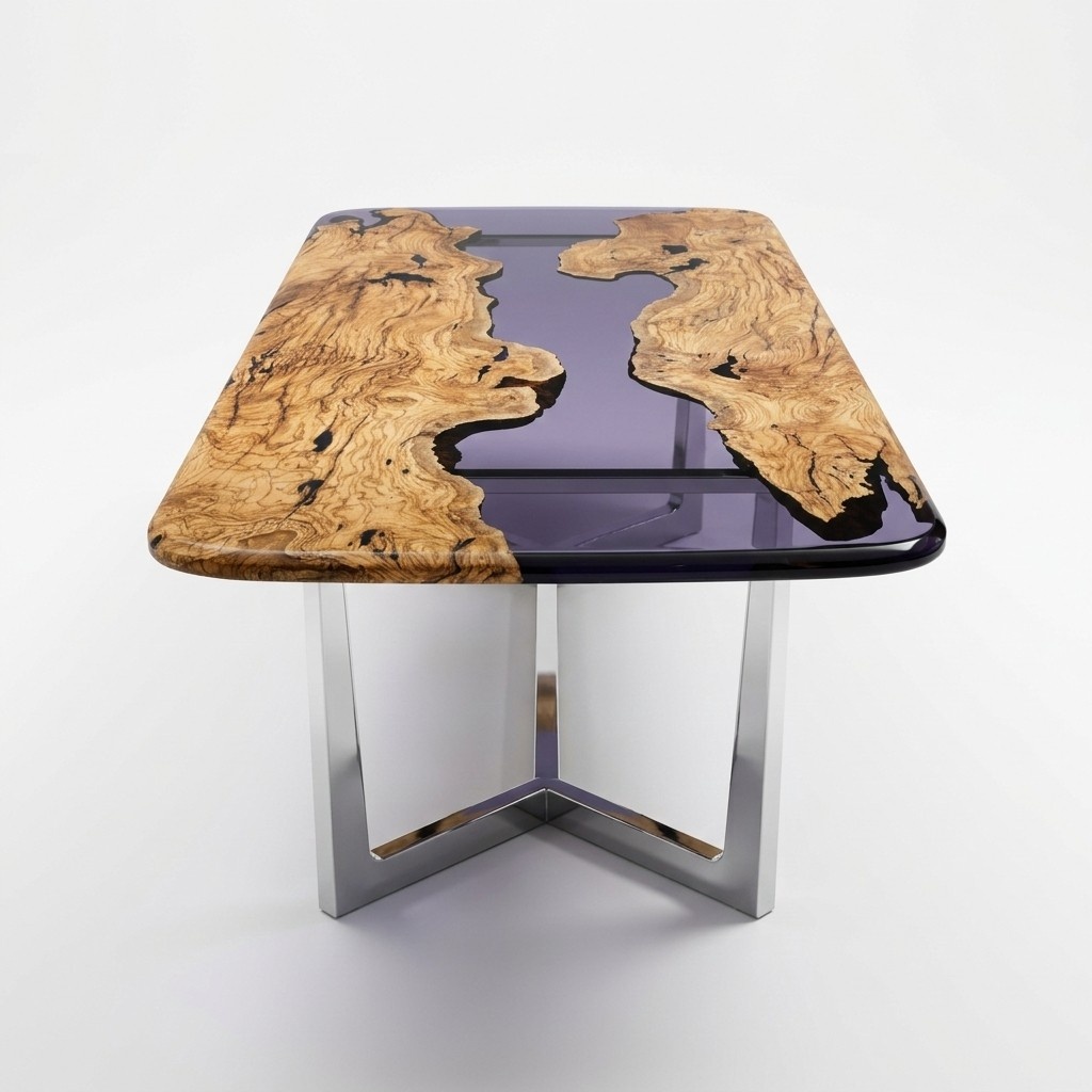 Dining table epoxy resin kitchen table dining room table 240 cm brown