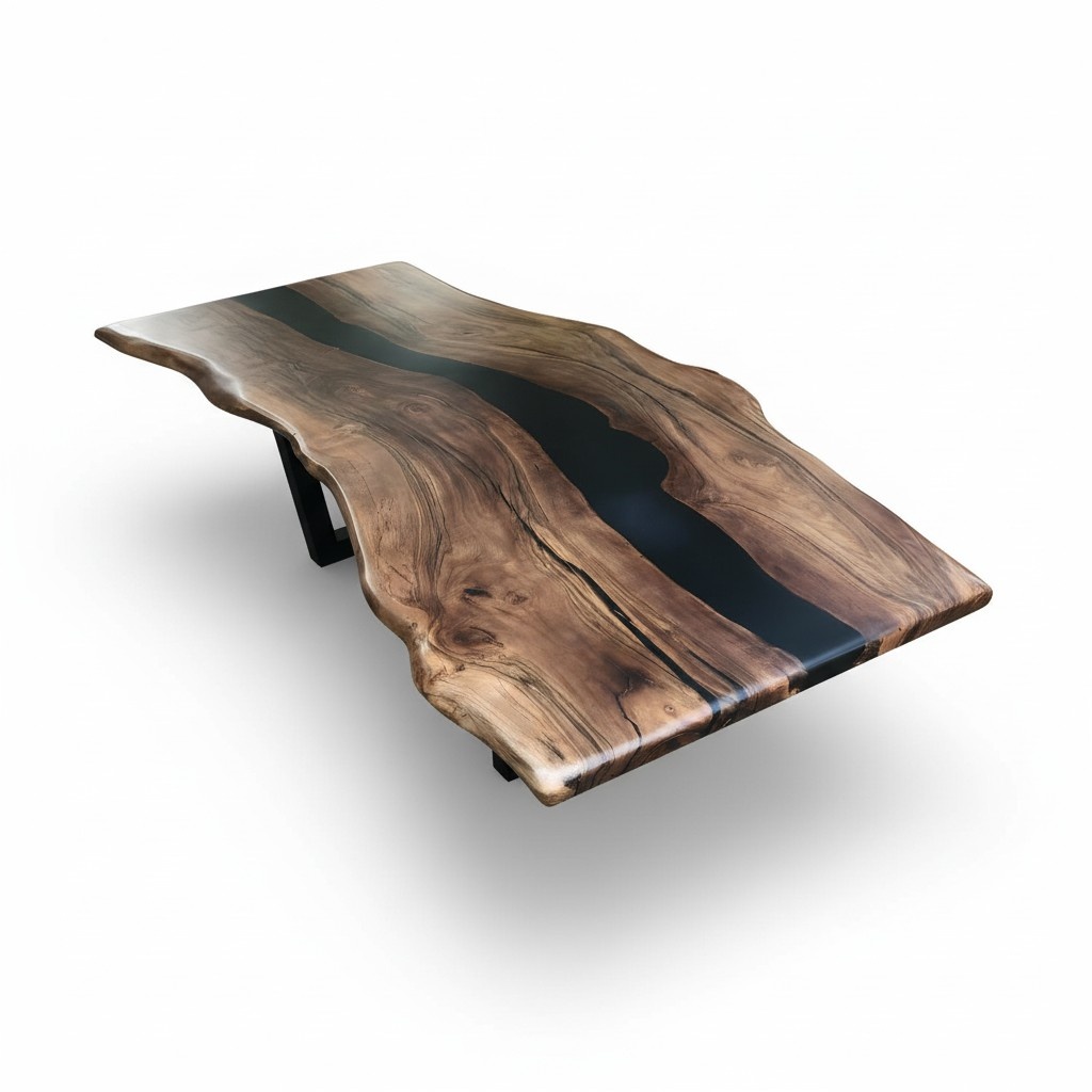 dining table epoxy resin real wood solid furniture waterfall epoxy table casting resin