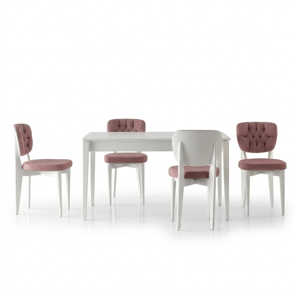 Extendable dining table dining area dining set chairs 5 pieces dining room white table