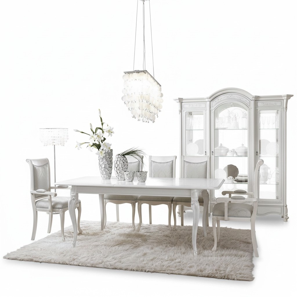 Dining Table Group Table with 4 chairs Classic Wooden Group 5pcs. complete