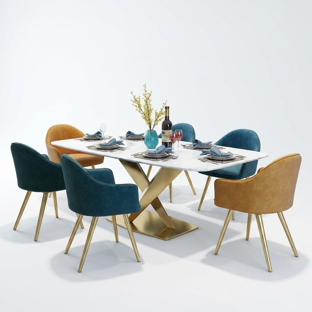 Dining Table Italian Designer Furniture Office Conference Luxury Table Metal Tables