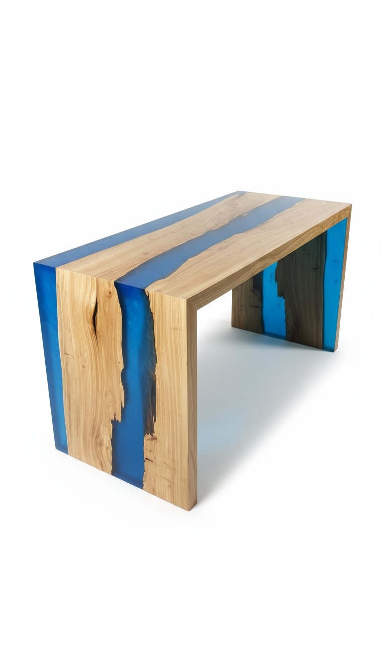 Dining Table Table Kitchen Table Modern Tables Waterfall River Epoxy Resin Furniture New