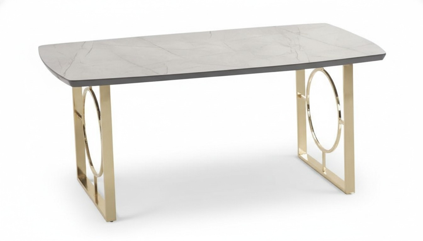 Dining table light gray rectangular wooden tabletop luxury table modern furniture
