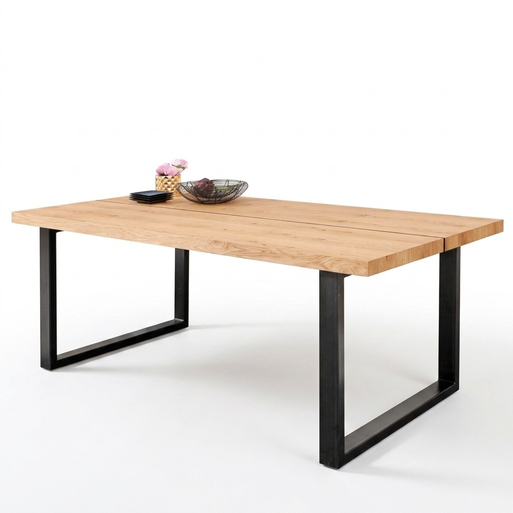 Dining Table Metal Legs Table Natural Wood New Loft Furniture Tables Furnishing