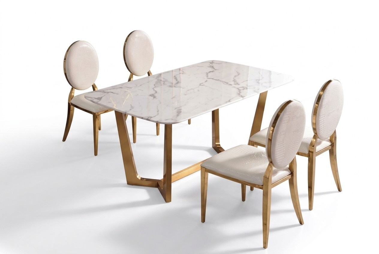 Dining Table Modern Table Dining Room Set 4x Chair Set 5 pcs Set