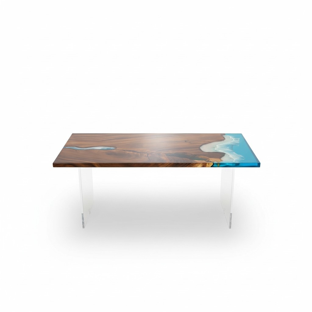 Dining Table River Table Real Wood River Table 181x81cm Solid Tables Epoxy Resin