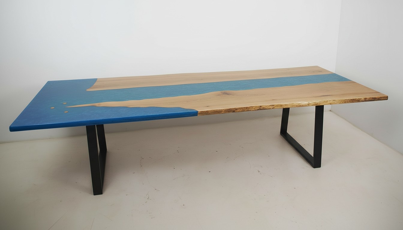 Dining Table River Table Real Wood River Table Epoxy 260x100 Solid Tables