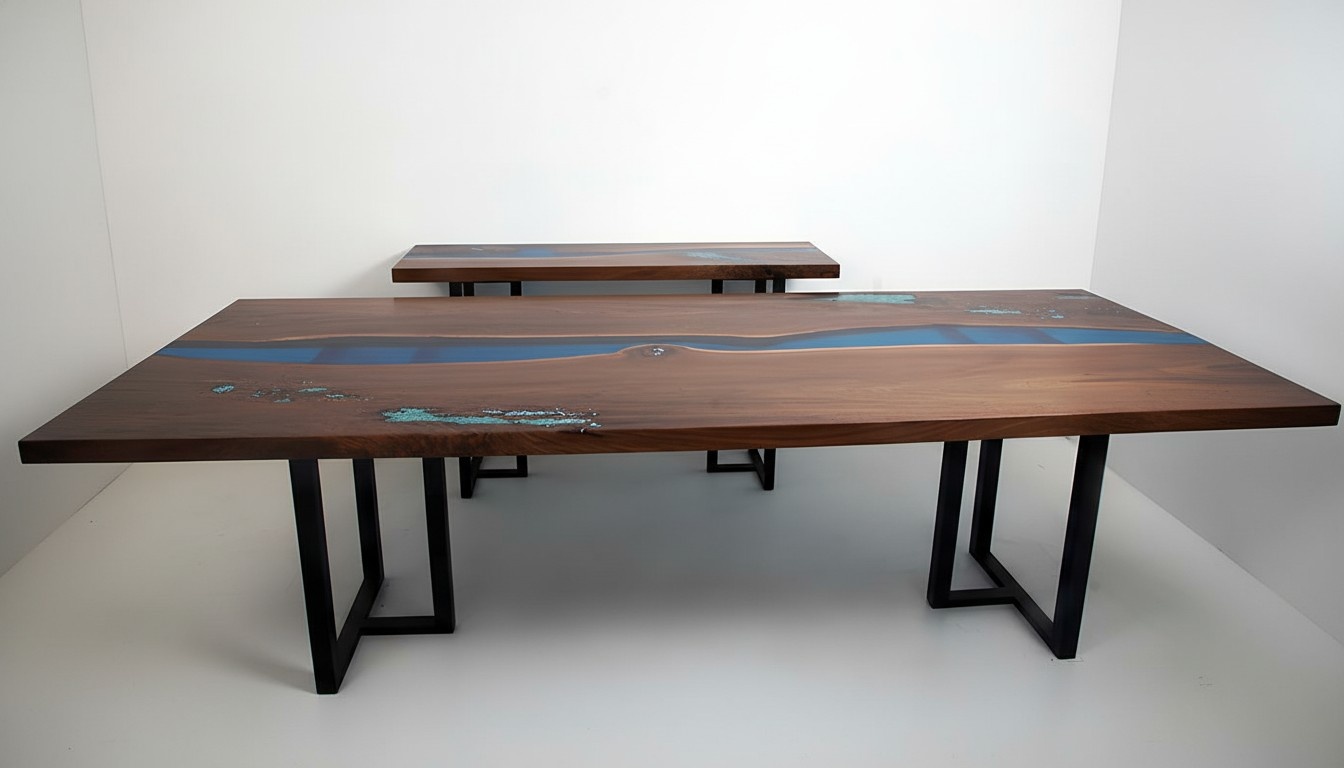 Dining Table River Table Real Wood Solid Epoxy Tables 260x100 New River Table