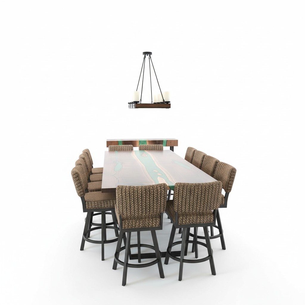 Dining table River Table solid tables 240x100 river table epoxy resin Sea Waterfall