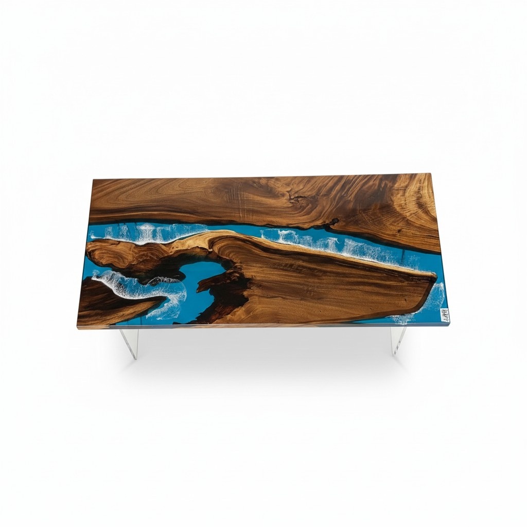 Dining Table River Table Wooden River Table 180x90 Solid Tables Epoxy New