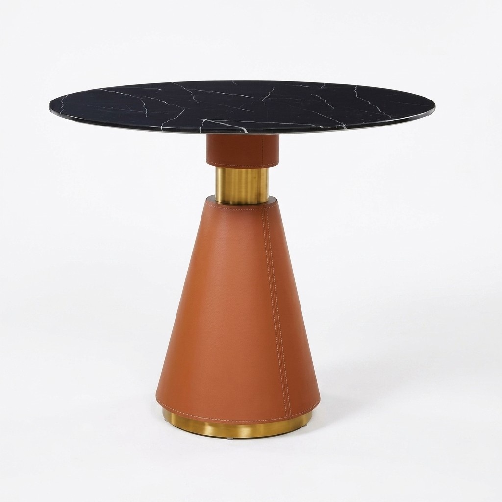 Dining room table round dining table black round table style modern stainless steel luxury