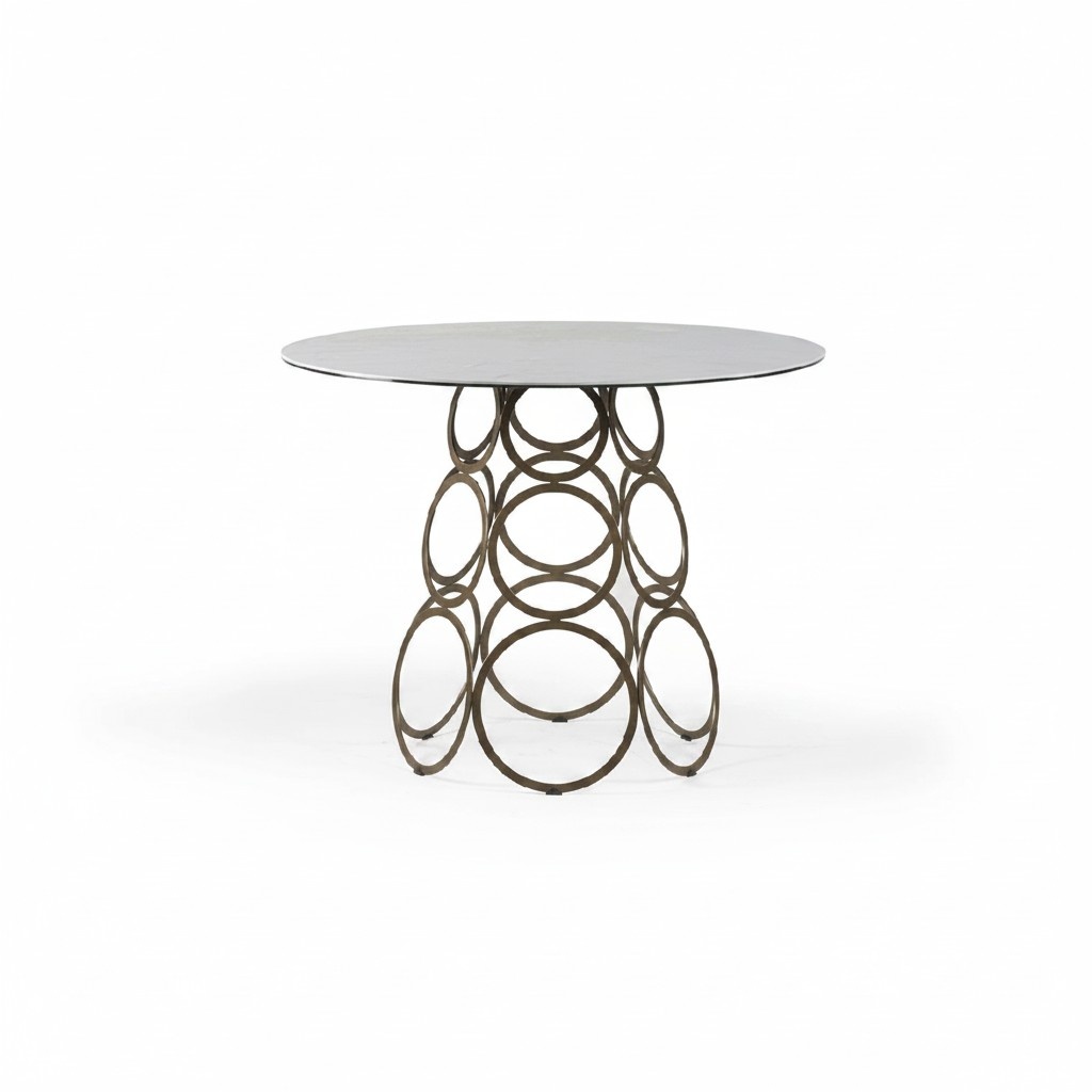 Round dining table Kitchen table Dining room table 100cm White