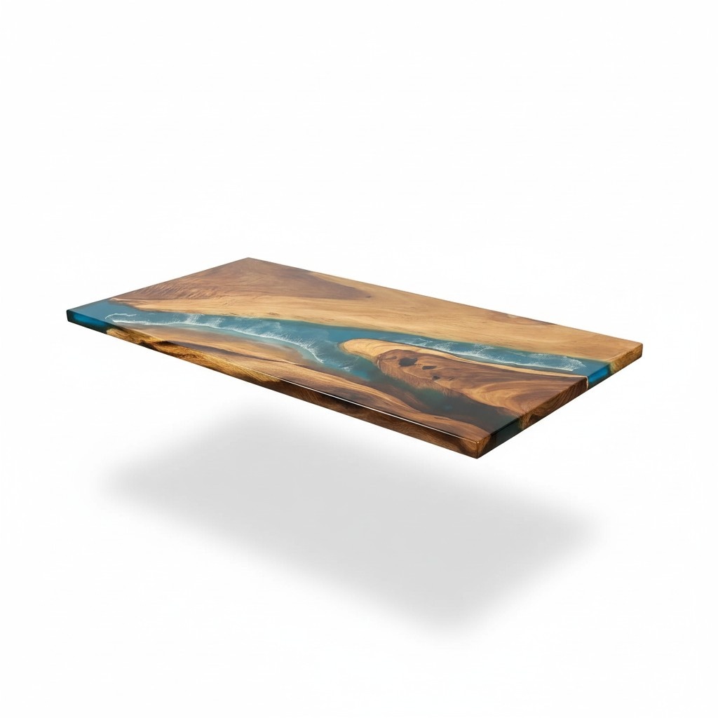 Dining Table Sea Water River Real Wood River Table 161x81 Tables Epoxy New